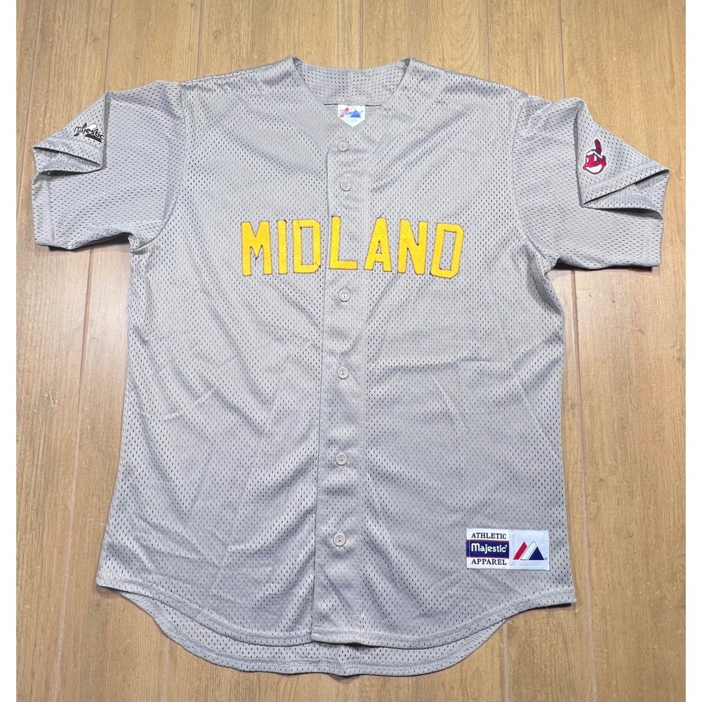 Majestic Midland Baseball Jersey Grey Mesh Button Front Number 40 Mens Medium